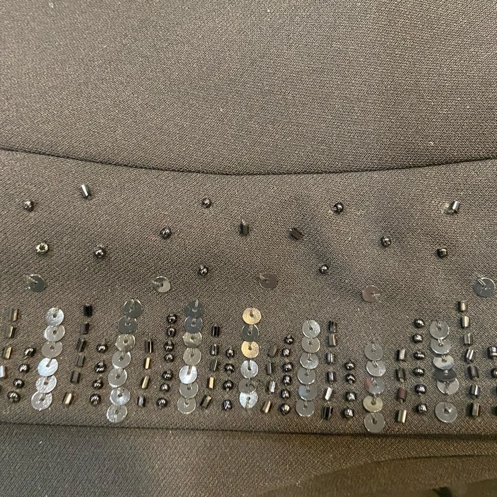 Jones New York Black Dress with beaded waist that ties Size 4